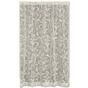 Coventry Graphic Print & Text Semi-Sheer Rod pocket Single Curtain Panel