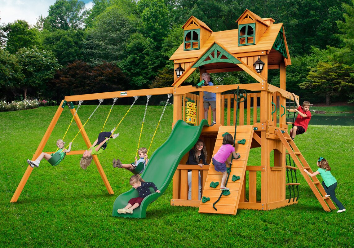 Gorilla Playsets Malibu Clubhouse Swing Set & Reviews | Wayfair