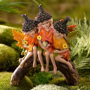 Fairy Garden Pine Cone Pixies Statue