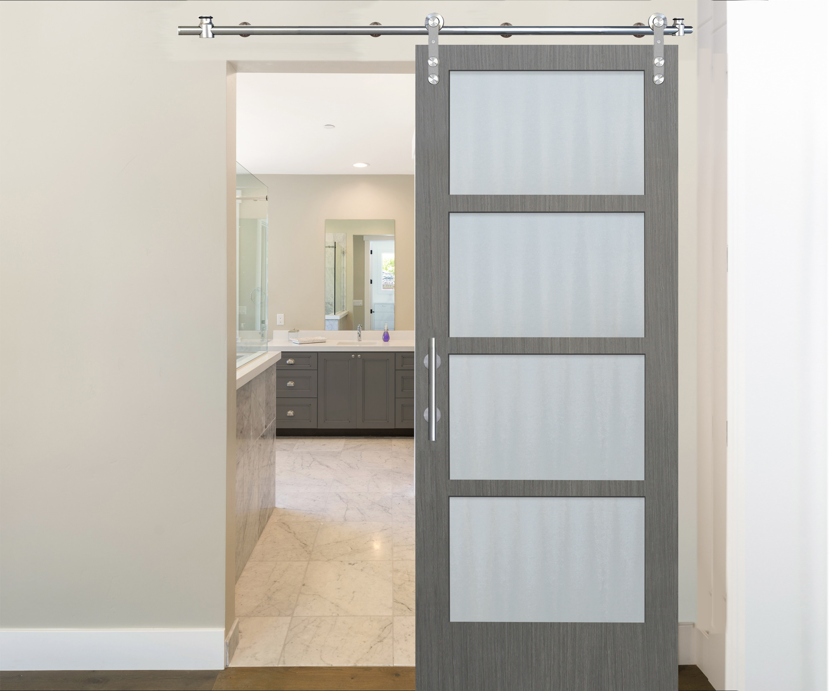Creativeentryways 36 X 84 Sliding Track Wood Barn Door With Creativeentryways 36 X 84 Sliding Track Wood Barn Door With Hardware Wayfair