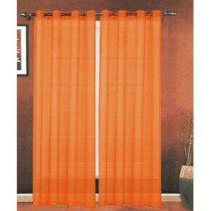 Solid Sheer Grommet Single Curtain Panel