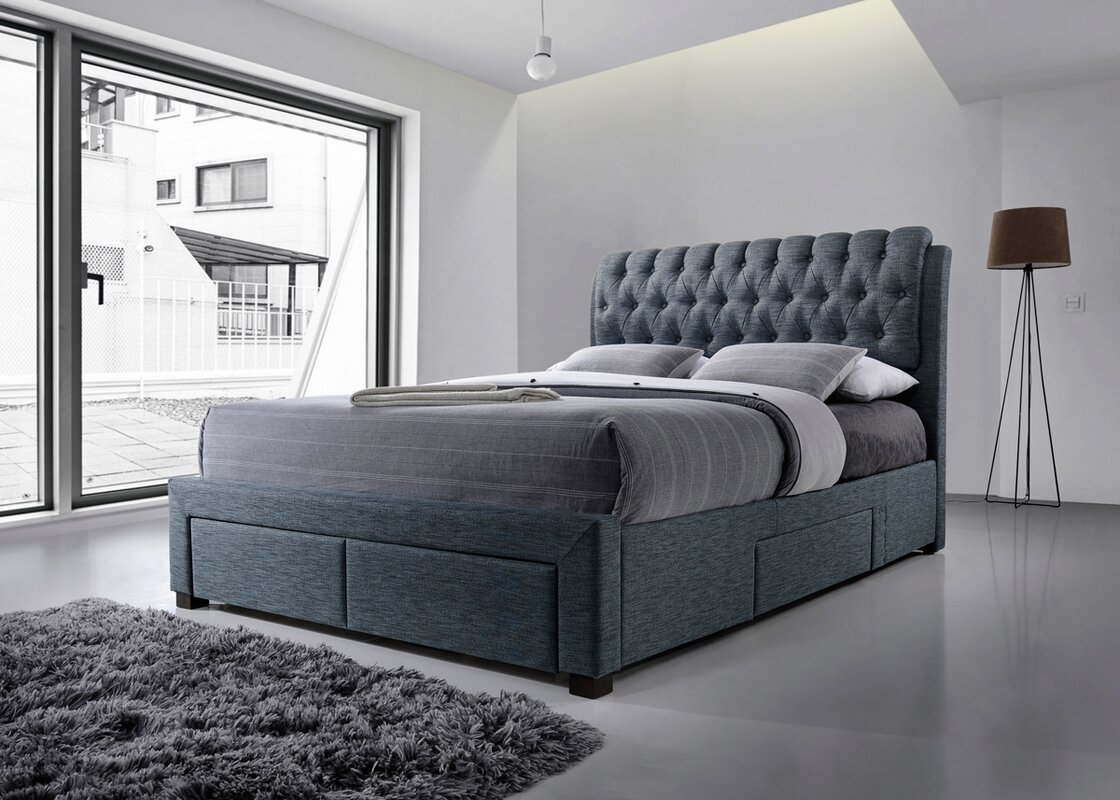 Home Loft Concept Belerda Upholstered Storage Bed Frame ...