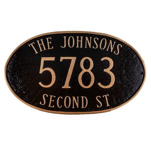 Montgomery 3-Line Address Plaque