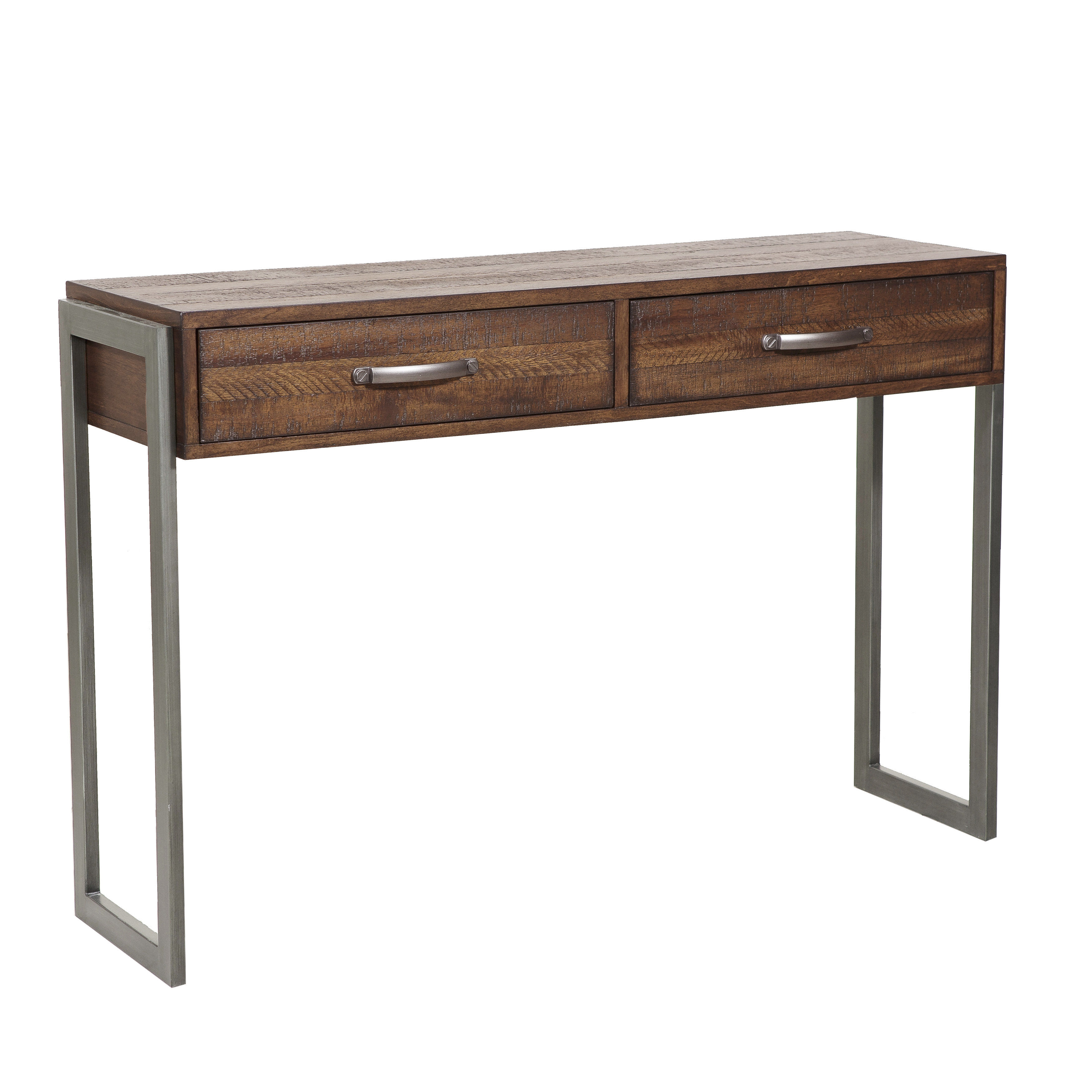 Union Rustic Laroche Heavily Distressed Style 2 Drawers Storage Console Table