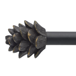 Waco Pinecone Adjustable Drapery Single Curtain Rod & Hardware Set