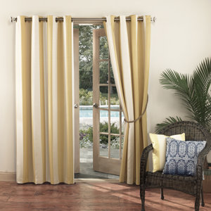 Ambrosio Striped Semi-Sheer Thermal Grommet Single Curtain Panel