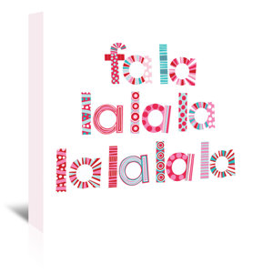 Christmas Fa la la Textual Art on Wrapped Canvas