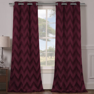 Jacksonwald Chevron Blackout Grommet Curtain Panels (Set of 2)