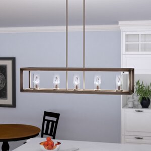 Coxsackie 5-Light Glass Shade Kitchen Island Pendant