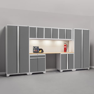Pro 3.0 Series 8-Piece Garage Storage Cabinet Set with Worktop