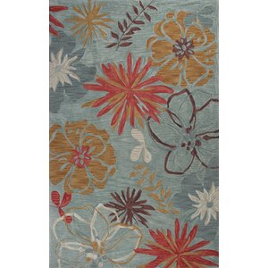 Lager Head Ocean Wildflowers Blue Area Rug