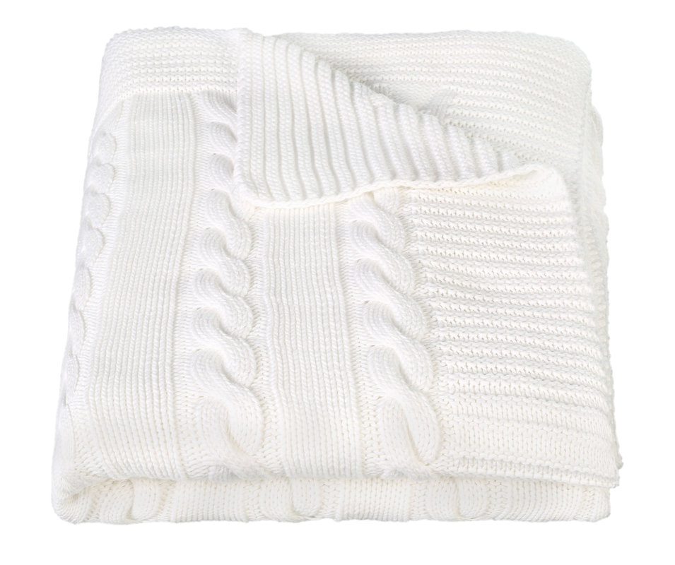 Arus Luxury Cotton Cable Knit Throw Blanket & Reviews Wayfair