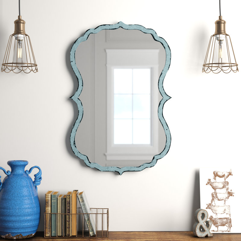 Antiqued Light Blue Accent Mirror & Reviews Birch Lane