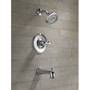 Linden Diverter Tub and Shower Faucet Trim with Lever Handles and Monitor