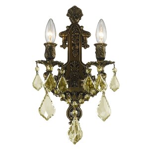 Dodson 2-Light Hardwired Crystal Wall Sconce