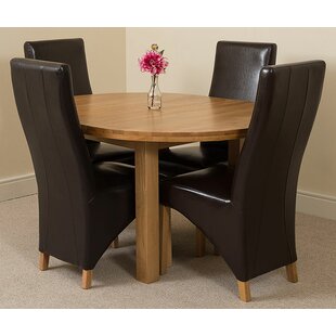 Stumptown Ales Solid Oak Dining Set With 4 Lola Chairs By Red Barrel Studio