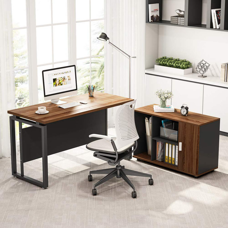 Little Tree L Shape Computer Desk With File Cabinet Wayfair