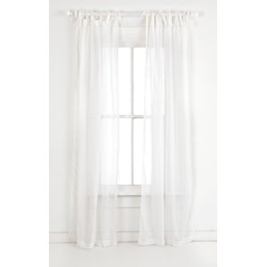 Savannah Gauze Solid Sheer Tap Top Single Curtain Panel