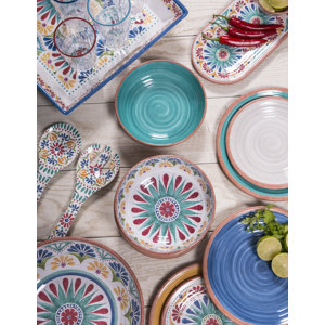 Rustic Swirl Melamine 12 Piece Dinnerware Set, Service for 4