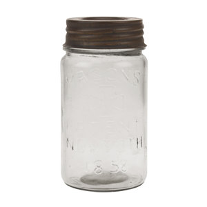Small Mason Storage Jar with Rust Lid