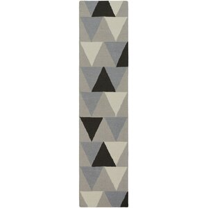 Hilda Rae Hand-Crafted Gray/Black Area Rug