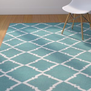 Highlands Aqua Blue / Khaki Area Rug