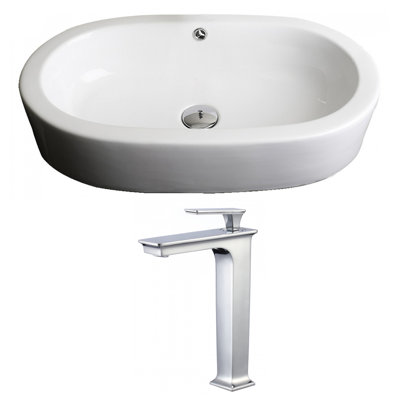 Mold In Bathroom Sink Overflow novatto oval vessel bathroom sink with overflow | wayfair Mold In Bathroom Sink Overflow novatto oval vessel bathroom sink with overflow | wayfair