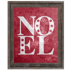 'Red Noel' Framed Textual Art