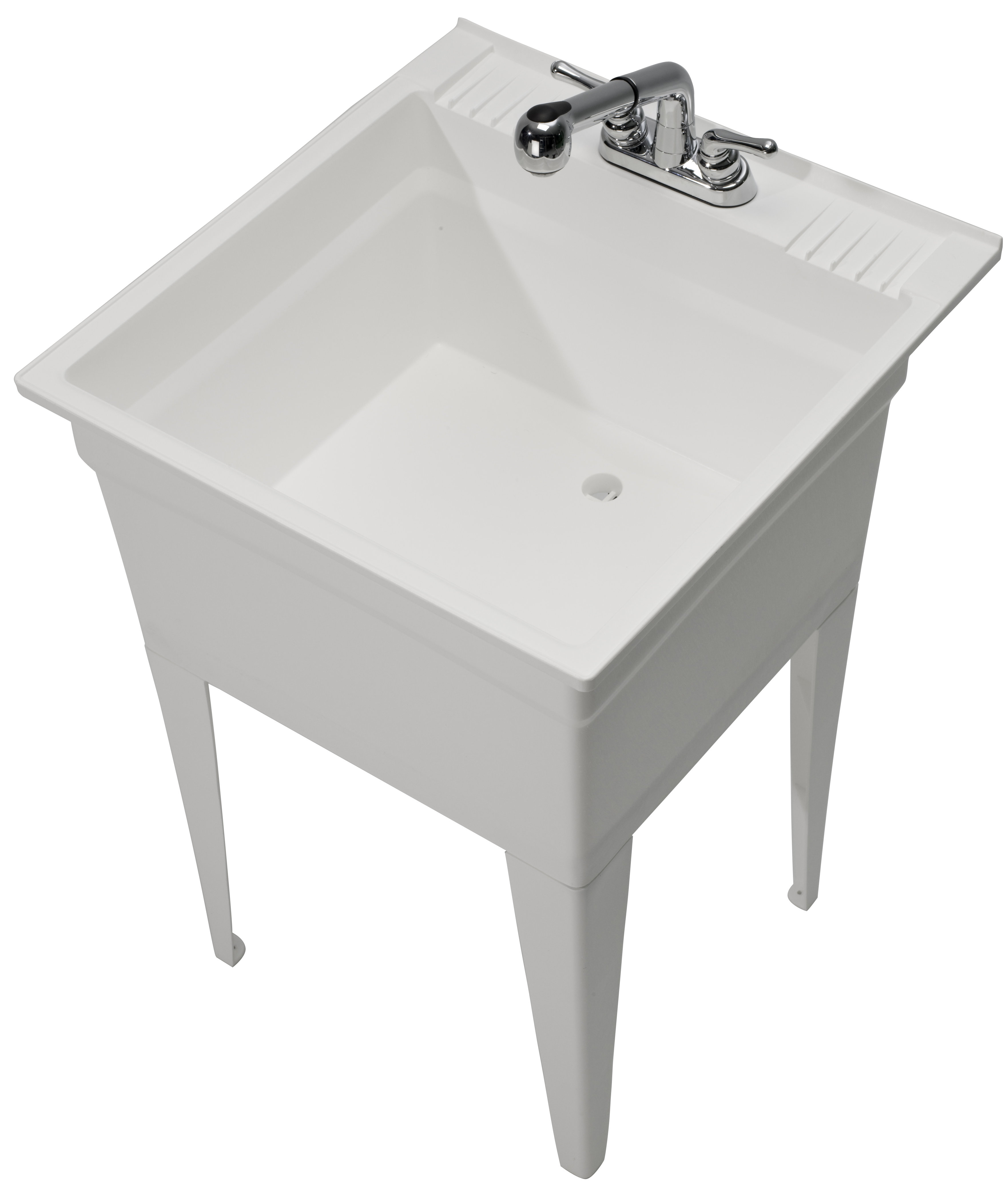 Cashel Heavy Duty 23 75 X 24 Freestanding Laundry Sink With Cashel Heavy Duty 23 75 X 24 Freestanding Laundry Sink With Faucet Reviews Wayfair