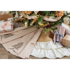 Cotton Jute Ruffled Tree Skirt