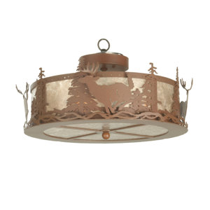 Deer at Dawn 3-Light Bowl Ceiling Fan Light Kit