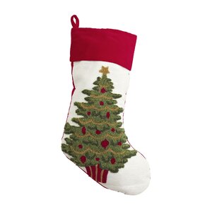 Christmas Tree Tufted Stocking