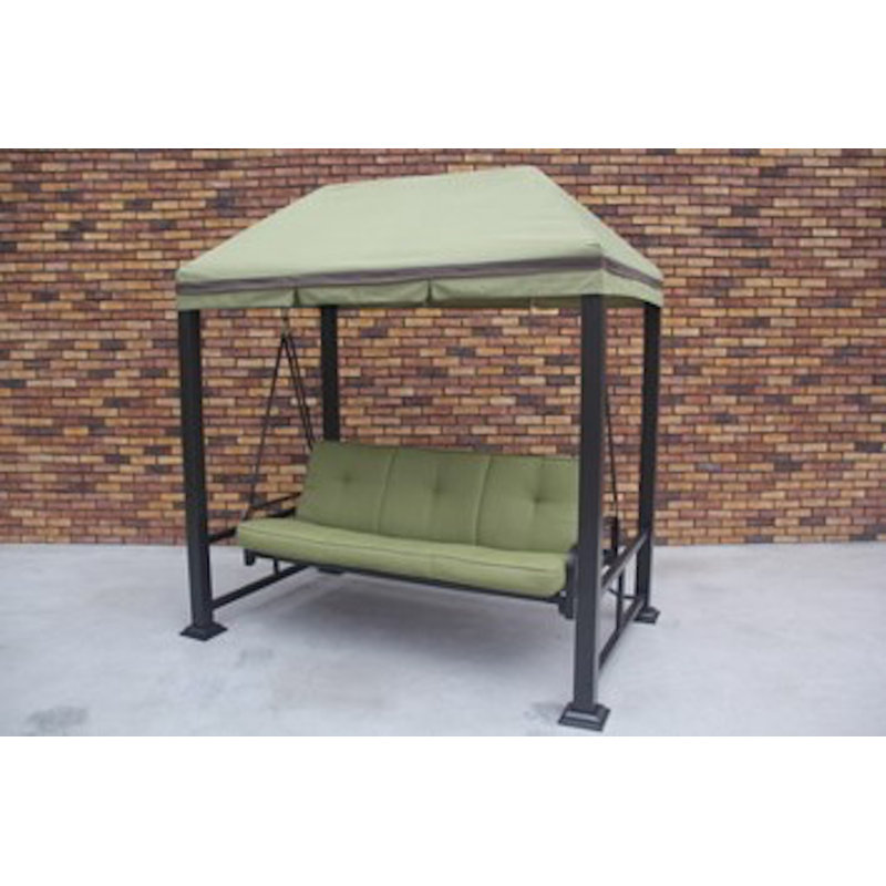 Darby Home Co Trevino 3 Person Porch Swing Metal Frame With Stand Trevino 3 Person Porch Swing Metal Frame With Stand