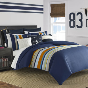 College Football Bedding Wayfair Heritage Sailing Stripe Cotton Reversible Comforter Set