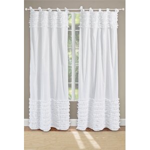 Lush Solid Sheer Tab Top Curtain Panels (Set of 2)