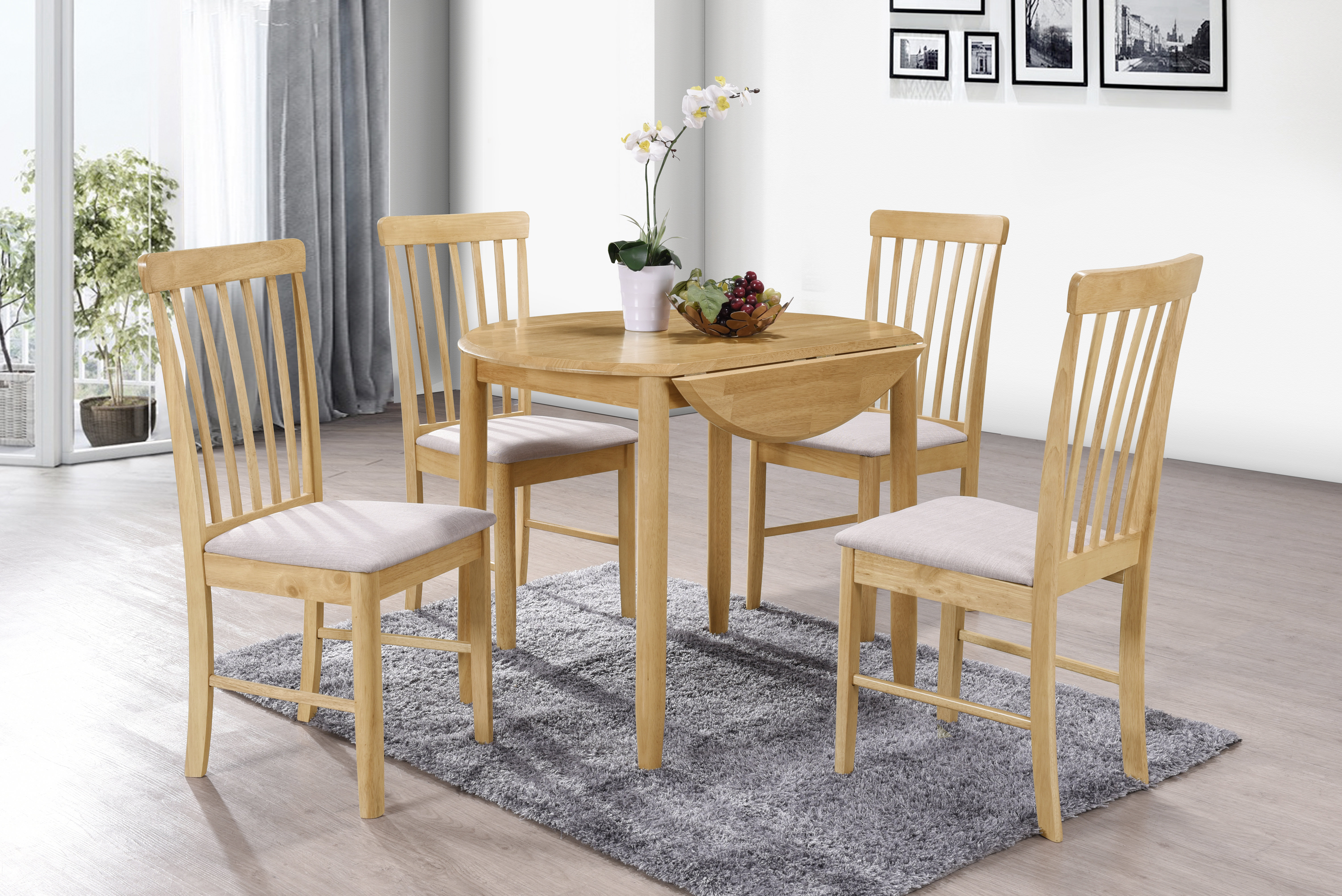 Adira Folding Dining Set With 4 Chairs
