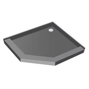 Neo-Angle Triple Threshold Shower Base with Drain Plate