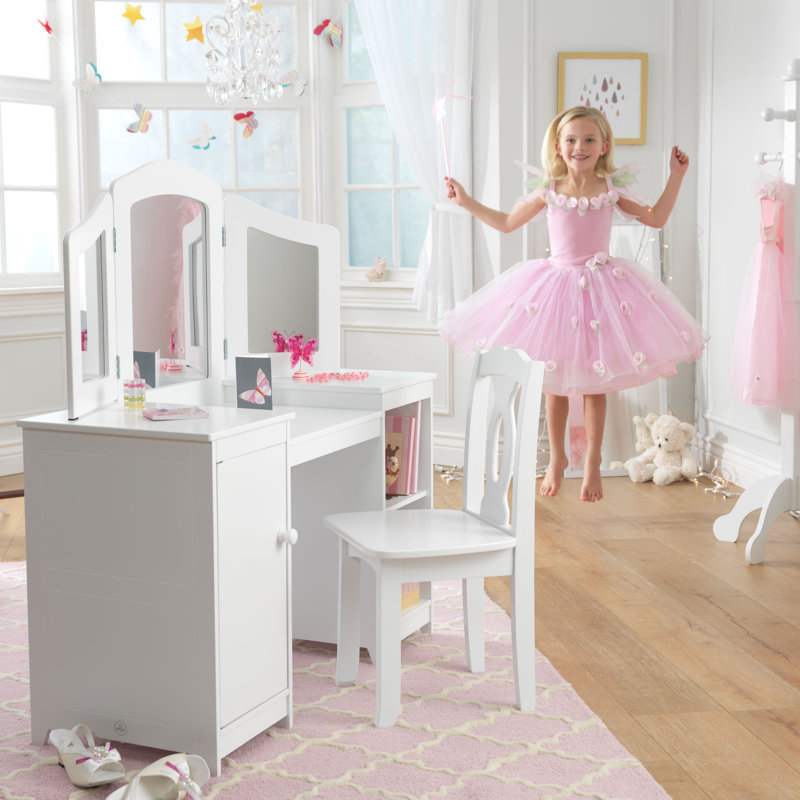 KidKraft Deluxe 2 Piece Vanity Set with Mirror & Reviews Wayfair