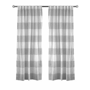 Lite Out Striped Sheer Rod pocket Curtain Panels (Set of 2)
