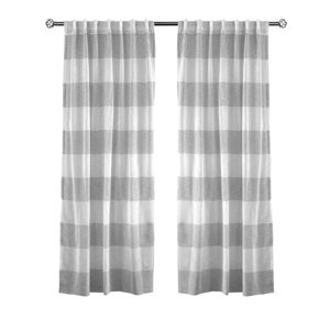 Lite Out Striped Sheer Rod pocket Curtain Panels (Set of 2)