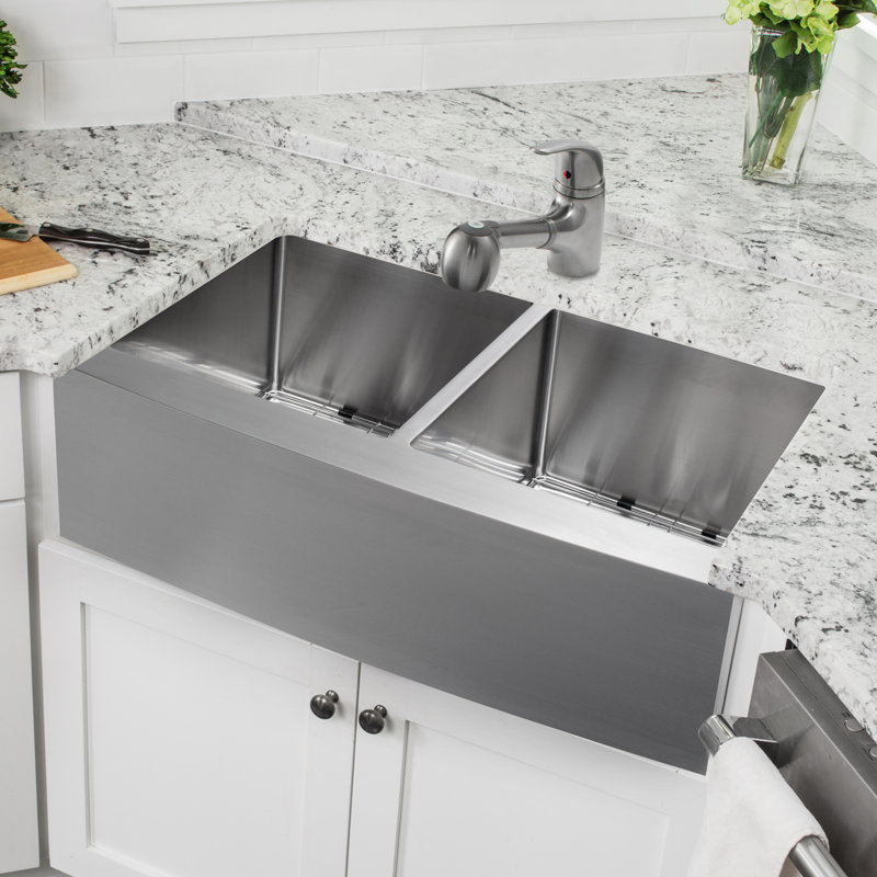 Soleil 32 88 L X 20 75 W A Front 50 Stainless Steel Kitchen Ssap5050sp5828 32 88 L X 20 75 W A Front 50 Stainless Steel Kitchen Sink With Faucet