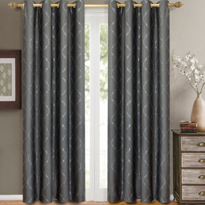 Harrietta Geometric Blackout Curtain Panels (Set of 2)