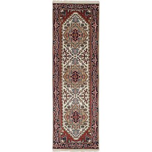 One-of-a-Kind Serapi Heritage Hand-Knotted Cream/Orange/Red Area Rug