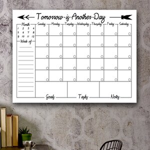 Dry Erase Monthly Calendar Memo Board