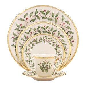 Holiday Bone China 5 Piece Place Setting, Service for 1