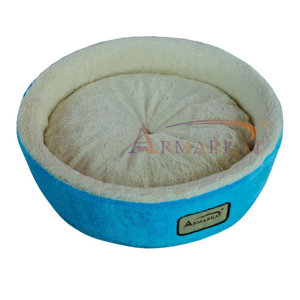 Cat Bed in Sky Blue and Ivory