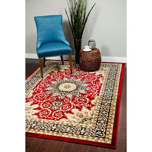 Gwinn Burgundy Indoor/Outdoor Area Rug