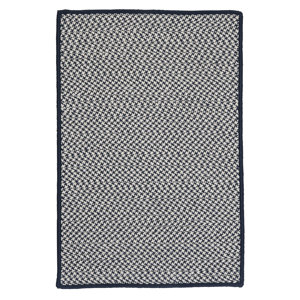 Outdoor Houndstooth Tweed Navy Rug