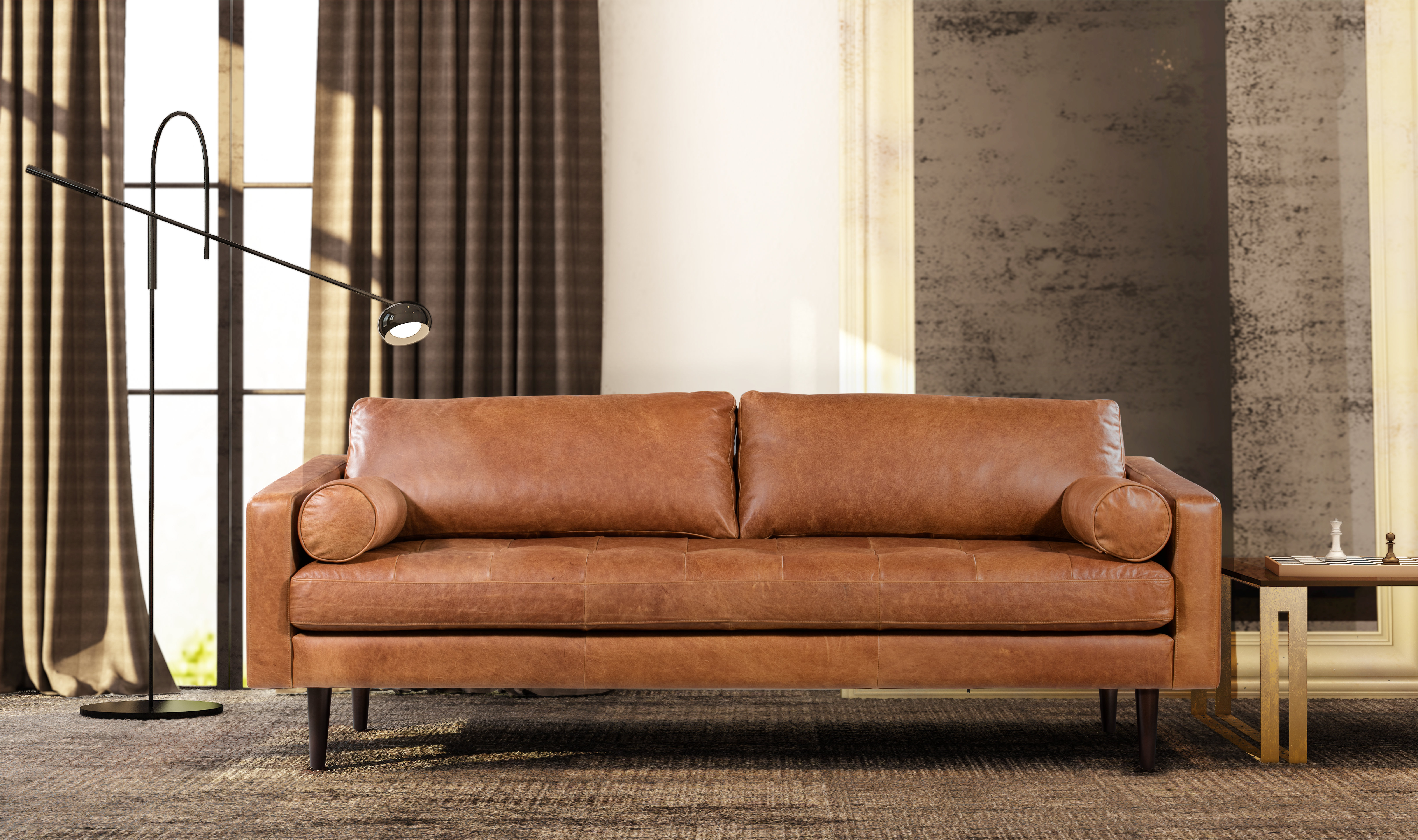 Semi Aniline Leather Sofa Wayfair