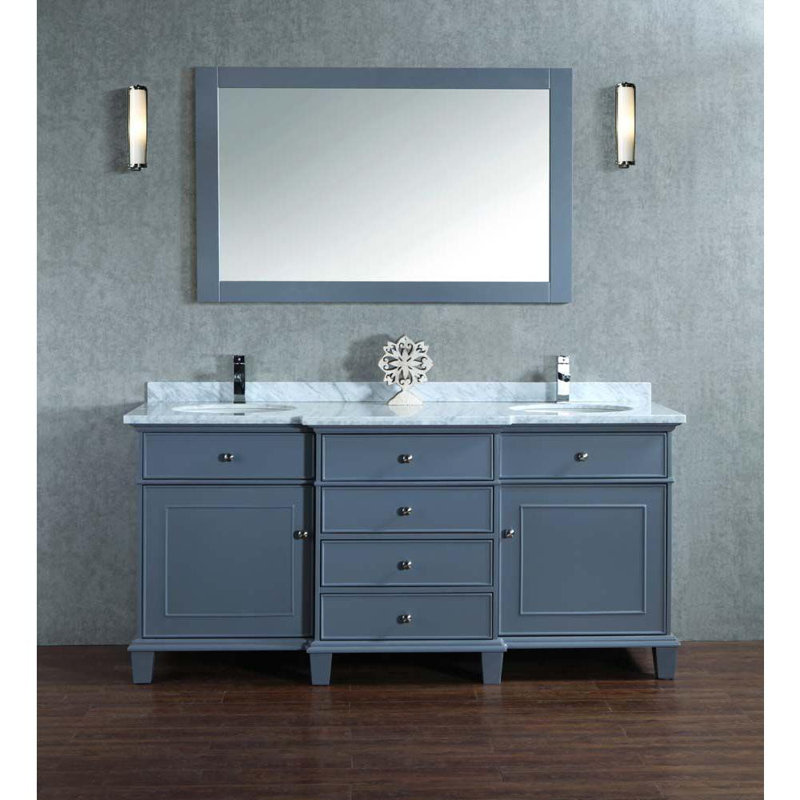 Dixie 72 Double Bathroom Vanity Set With Mirror Reviews Birch Dixie 72 Double Bathroom Vanity Set With Mirror